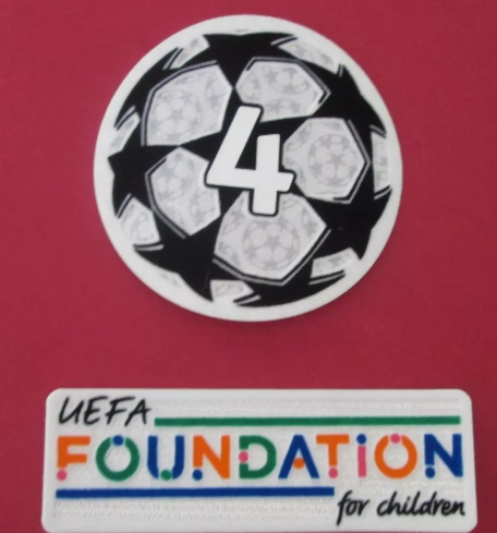 2021-2024 4 x Champions League patch player size Iron Press Foundation