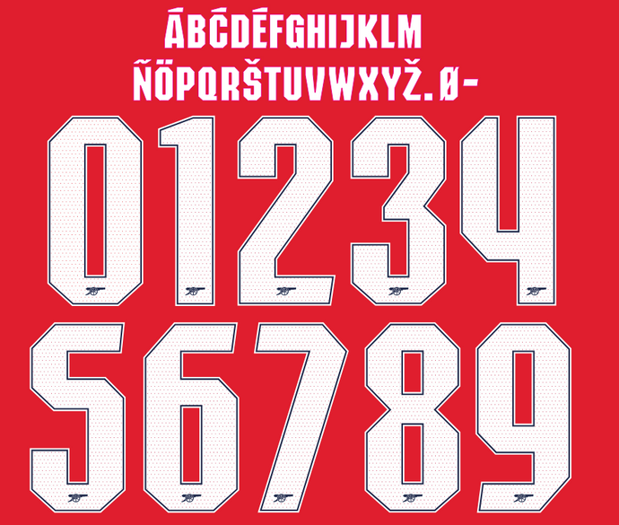 Arsenal 2025-2026 Home Cup Nameset for Football Shirt Any Name & Number