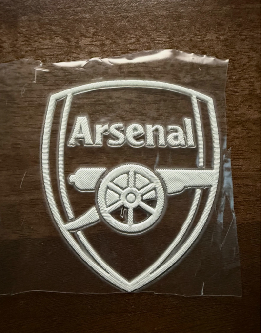 Premier League Arsenal White/Transparent Silicon Iron On Patch Badge