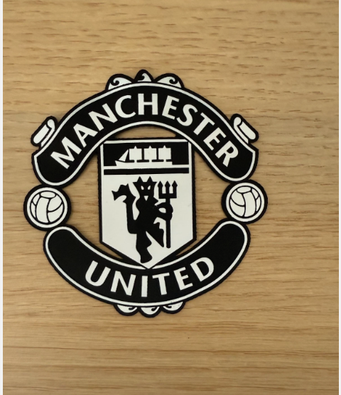 Premier League Manchester United White Silicon Iron On Patch Badge