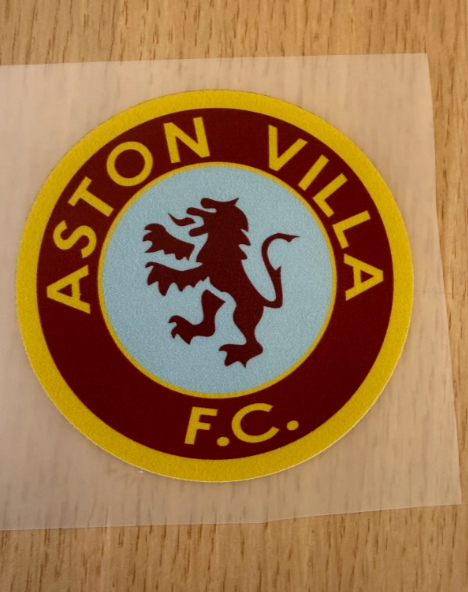 EPL Premier League Aston Villa 1980-1990 DTF Flat Iron On Patch Badge 74mm