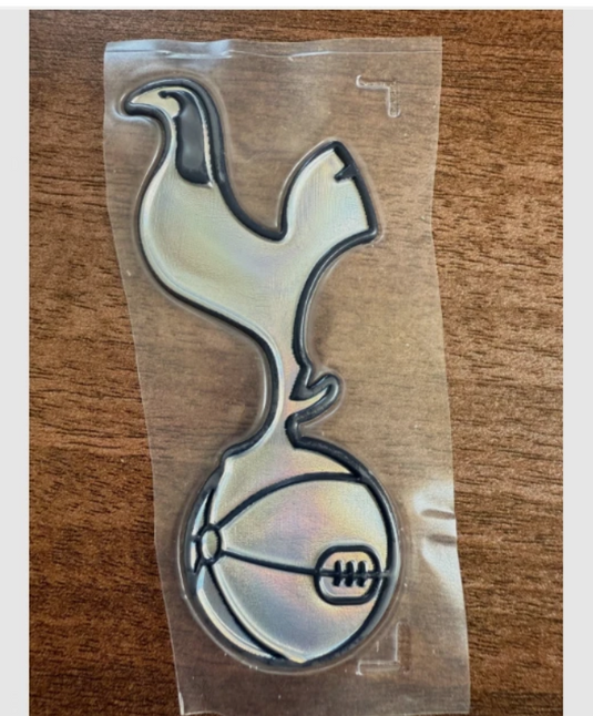 Premier League Spurs Tottenham Silver Silicon Iron On Patch Badge hotspur