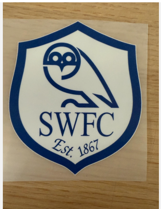 EFL Sheffield Wednesday DTF Flat Iron On Patch Badge Approx 75 x 55 mm
