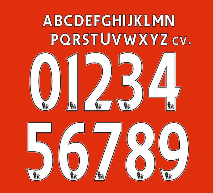 Premier League EPL 2007-2013 FLOCK white Nameset for Football Shirt Any Name (upto 20 letters) & Number