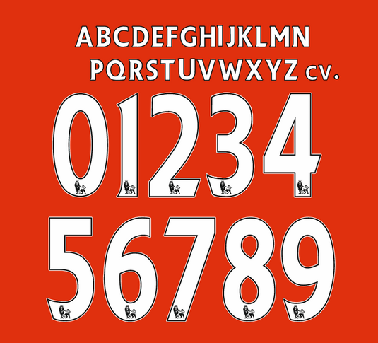 Premier League EPL 2007-2013 FLOCK white Nameset for Football Shirt Any Name (upto 20 letters) & Number