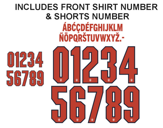 England 2026 Any Name and Number Home nameset inc front shirt and shorts numbers
