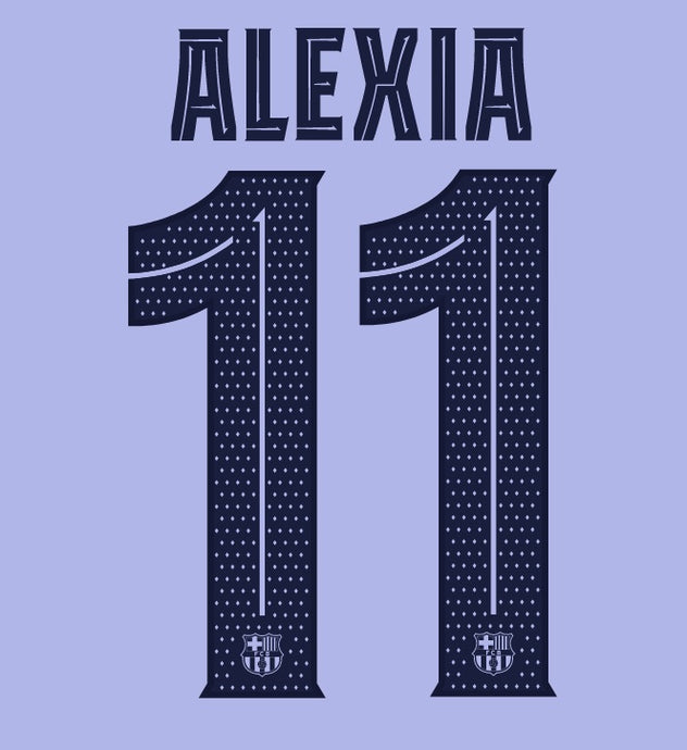 alexia barcelona away football shirt nameset