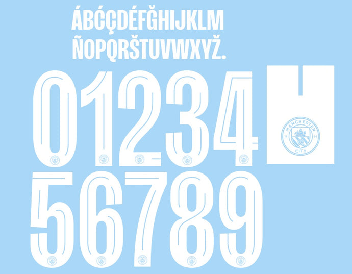 Manchester City 2023-2024 Home Nameset for Football Shirt Any Name & Number