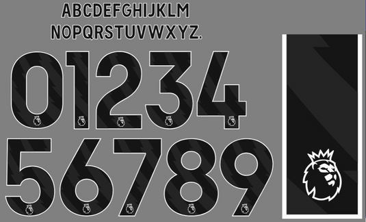 Numeri Corti Calcio Ufficiali Premier League 23 Cm Neri Lextra - Foto 8