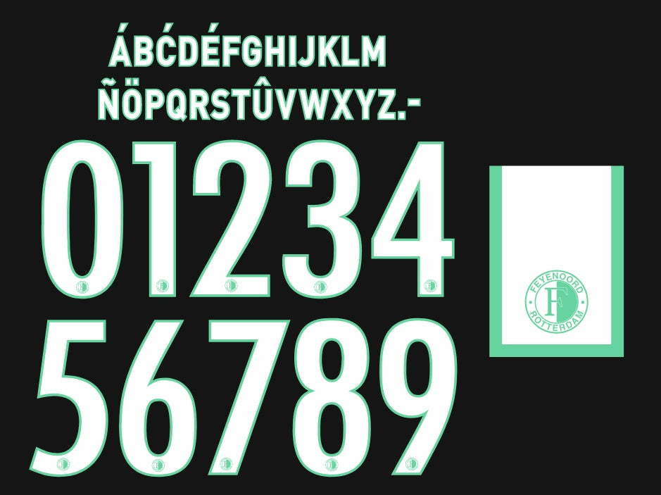 Feyenoord 20242025 Away Nameset for Football Shirt Any Name & Number House of Namesets