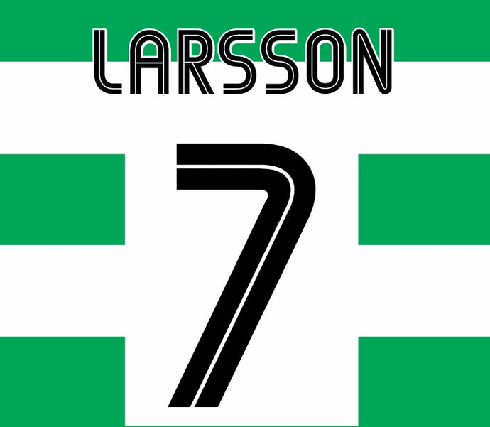Larsson #7 Celtic 2004-2006 Home Nameset with white square for Football Shirt