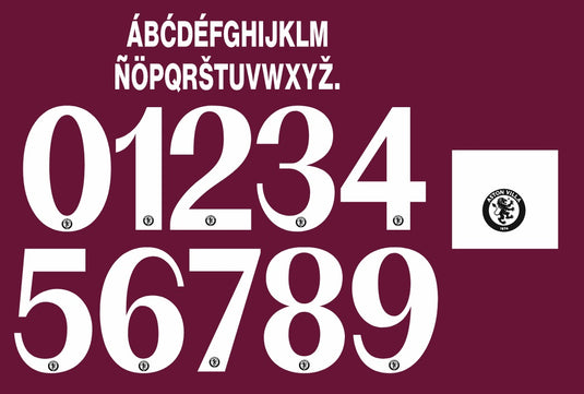 Aston Villa 2023-2024 Home European Nameset for Football Shirt Any Name & Number
