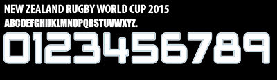 New Zealand WC 2015 Home Champions Rugby Nameset for shirt Any Name & Number
