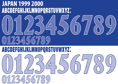 Japan 1999-2000 away/Home CHOOSE ANY NAME & 2 NUMBERS Football Nameset shirt