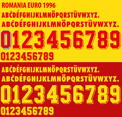 Romania Euro 1996 Away / Home Football Shirt Nameset Any Number