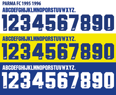 Parma 1995-1996 Home/Away Football Nameset Build Your Own Name and Numbers zola