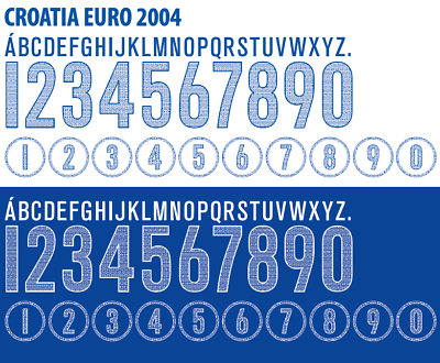 Croatia Euro 2004 CHOOSE ANY NAME & 2 NUMBERS Football Nameset shirt H/A