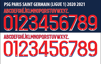 Paris St Germain PSG 2020-2021 Football Nameset for shirt Any Name & Number H&A