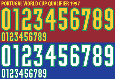 Portugal 1997  Home Away Football Nameset for shirt Choose Any number