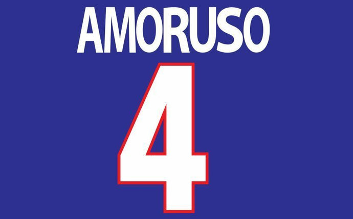 Amoruso #4 Rangers Home Football Nameset for Shirt