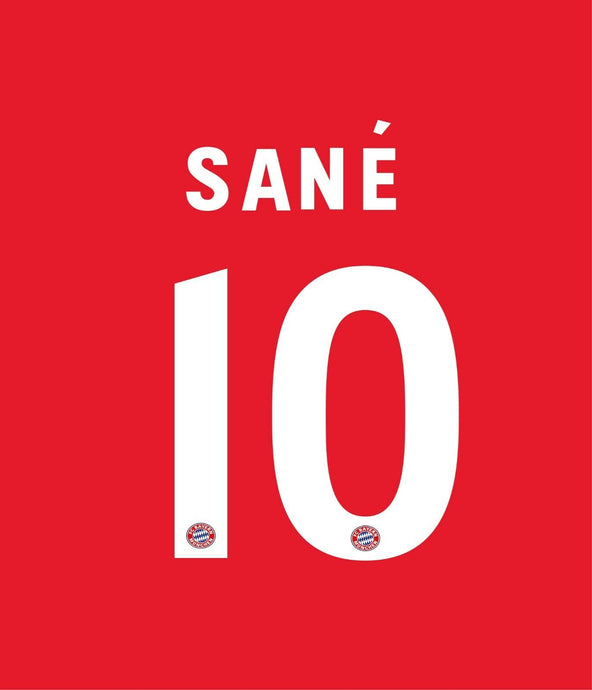 Sane 10 2020-2021 Bayern Munich Home Football Nameset for shirt