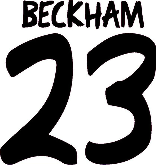 Beckham #23 2005-2006 Real Madrid Home football Nameset for shirt