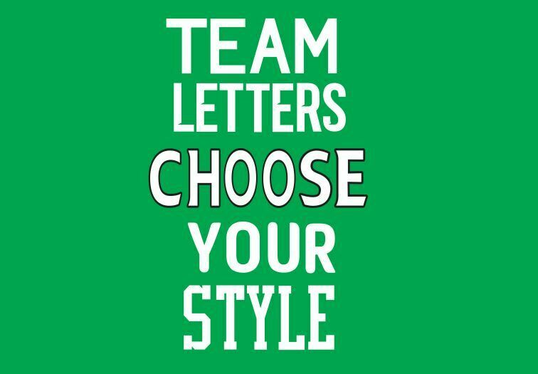 Load image into Gallery viewer, Football Team Shirt Kit Initials Letters Choose upto 3 in Your Style Vinyl Heat
