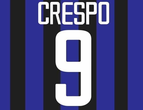 Crespo #9 Inter Milan 2002-2003 Home Football Nameset for shirt