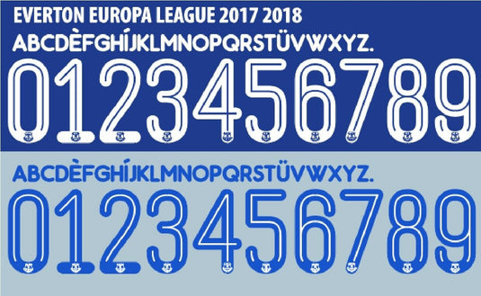 Everton 2017-2018 Euro Football Shirt Nameset Any Name & Number