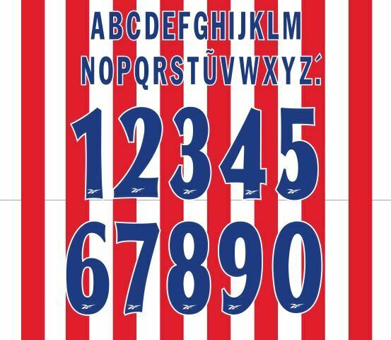 Atletico Madrid 1998-1999 Home Football Nameset for shirt Any Name & Number