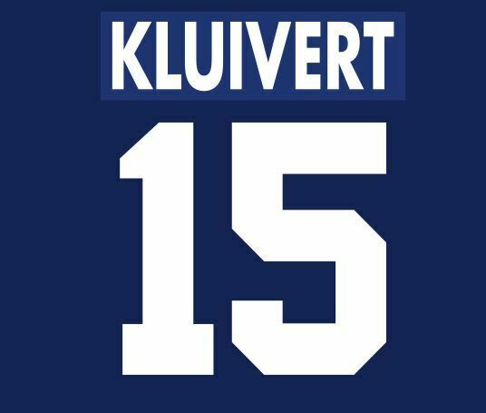 Kluivert #15 Ajax 1995-1996 Away Football Nameset for shirt