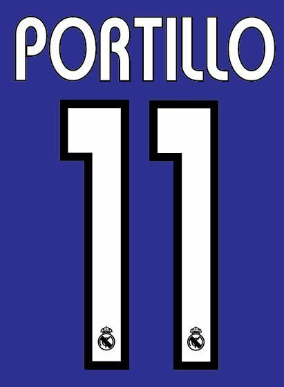 Portillo #11 2003-2004 Real Madrid Away Football Nameset for shirt