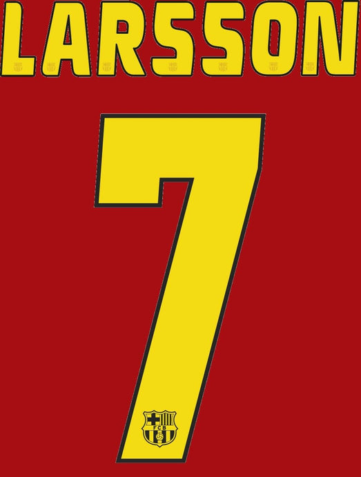 Larsson 7 # Barcelona 2005-2006 Home Football Nameset for shirt