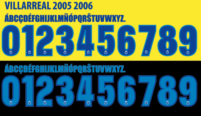 Villarreal 2005-2006 Away Home Football Nameset for shirt Any Name & Number