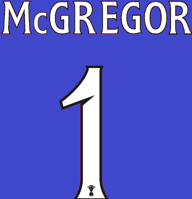 Mc Gregor #1 Rangers Home Football Nameset for Shirt