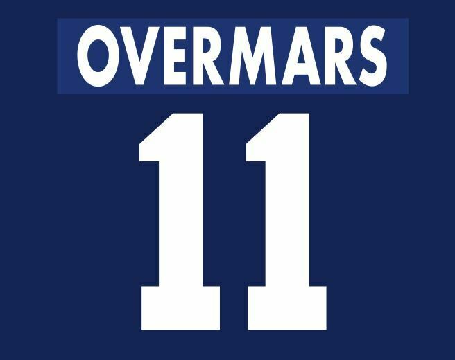 Overmars #11 Ajax 1995-1996 Away Football Nameset for shirt