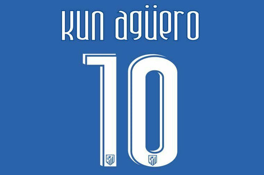 Aguero #10 Atletico Madrid 2007-2008 Away Football Nameset for shirt