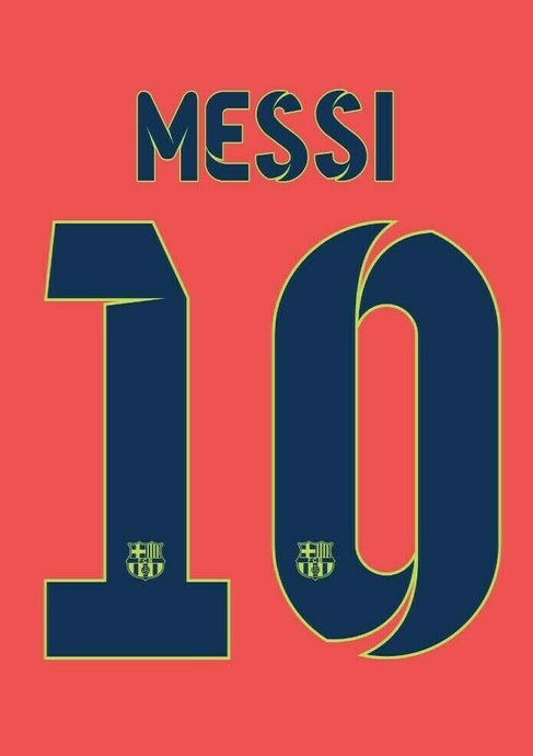 Messi #10 2014-2015 Barcelona Away Football Nameset for shirt