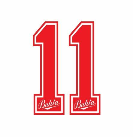 Load image into Gallery viewer, Bukta 1989-1992 Number Red for Football Shirt Nameset inc Wolves Watford
