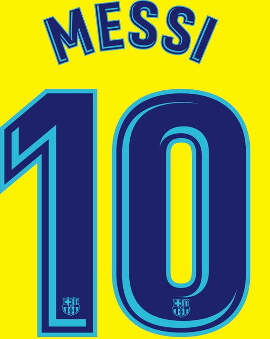 Messi #10 2017-2018 Away Barcelona Football Nameset for shirt