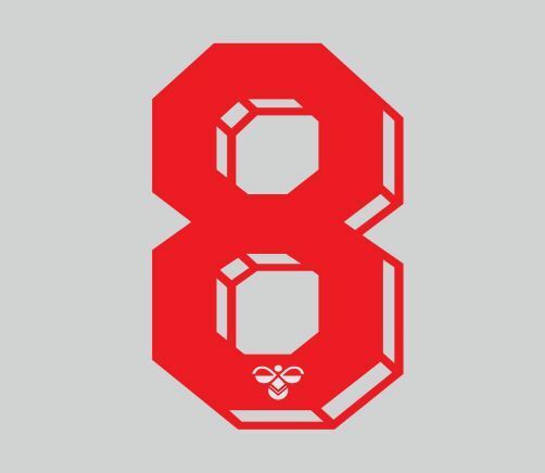 Load image into Gallery viewer, Hummel 1987-1990 Number Red for Football Shirt Nameset
