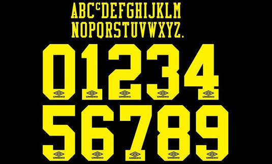 1992-1996 Umbro Yellow Flock Football Nameset 4 shirt Choose Your Name & Number