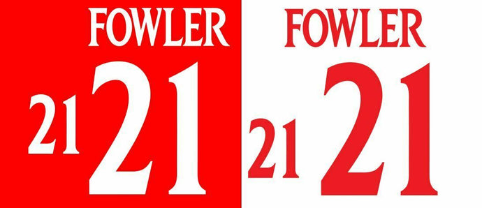 Fowler #21 England Euro 2000 Home & Away Football Nameset shirt