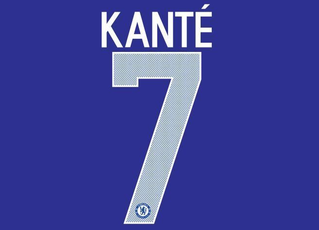 Kante #7 Chelsea 2017-2018 Cup European Home Football Nameset for shirt