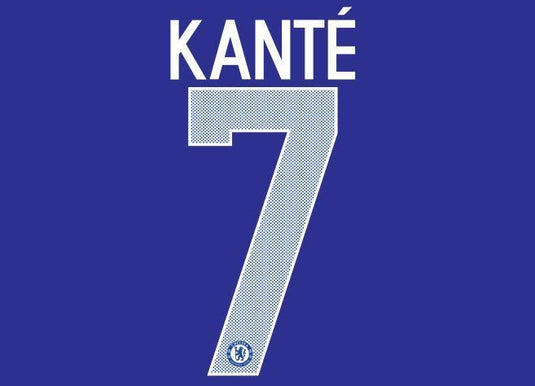 Kante #7 Chelsea 2017-2018 Cup European Home Football Nameset for shirt
