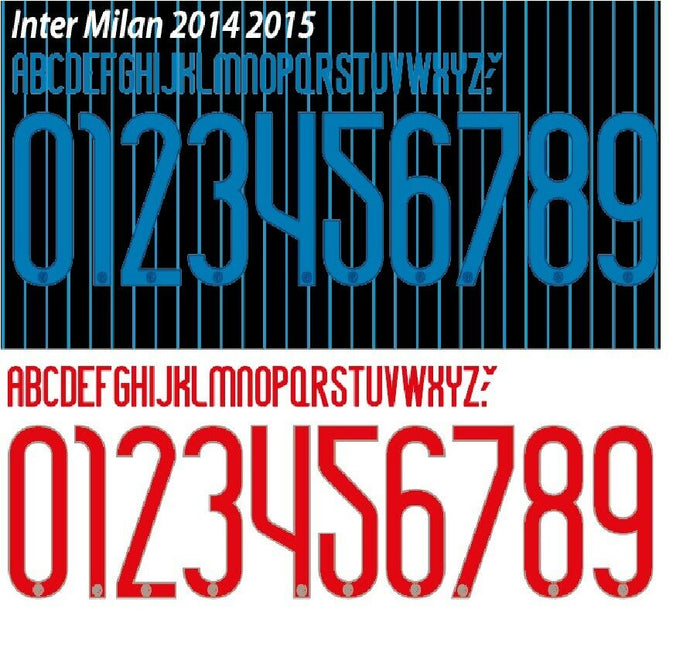 Inter Milan 2014-2015 Home/Away Football Nameset Build Your Own Name and Numbers