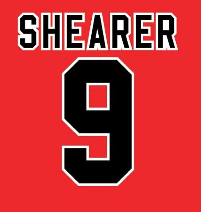 No 9 Shearer Blackburn Rovers Away 1995-1996 Football Nameset for shirt