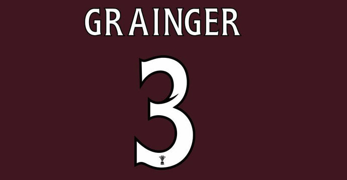Grainger #3 Hearts Scottish Cup Final 2012 Football Nameset for shirt
