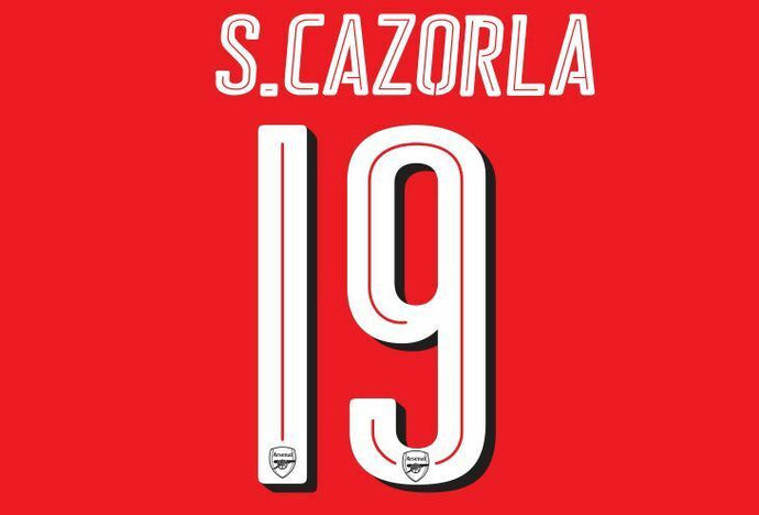 santi cazorla nameset arsenal football shirt