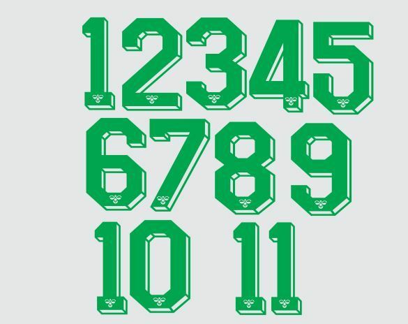 Load image into Gallery viewer, Hummel 1987-1990 Number Green for Football Shirt Nameset
